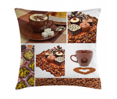 Sweets and Coffee Beans Pillow Cover