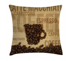Coffee Beans Shaped Mug Pillow Cover