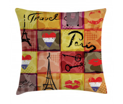 French Paris Collage Pillow Cover
