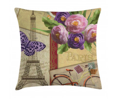 French Landmarks Tower Pillow Cover