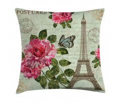 Shabby Plant Roses Leaf Pillow Cover