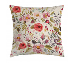 Abstract Flowers Roses Pillow Cover
