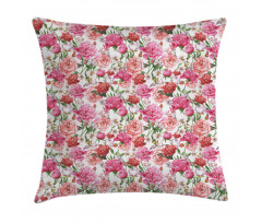Spring Garden Roses Pillow Cover