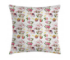 Colorful Retro Teapots Pillow Cover