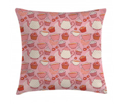 Teapots Cups Cakes Pillow Cover