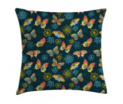 Butterflies and Flowers Pillow Cover