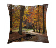 Gloomy Day Forest Path Pillow Cover