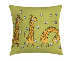 Illustration of Giraffes Pillow Cover