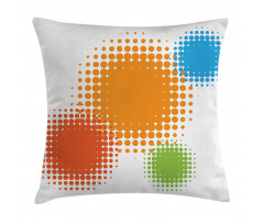 Colorful Half Tone Circles Pillow Cover