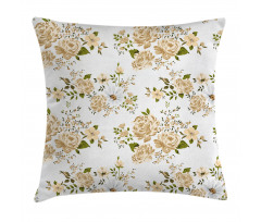 Floral Roses Vector Pillow Cover