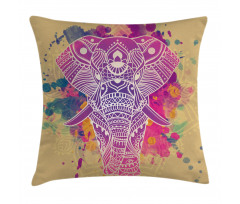 Watercolor Effect Ethnic Pillow Cover