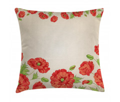 Card with Poppy Flowers Pillow Cover