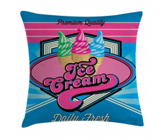 Ice Cream Illustration Pillow Cover