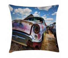 Rusty Abandoned Cars Pillow Cover