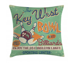 Vintage Bowling Poster Pillow Cover