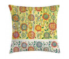 Circles Leaves Abstact Pillow Cover