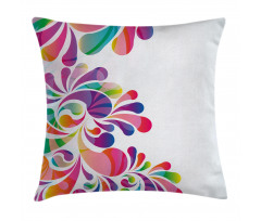 Curvy Floral Design Pillow Cover