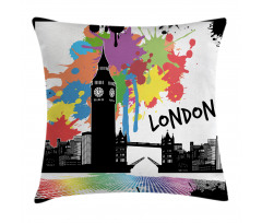 Colorful London City View Pillow Cover