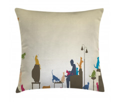 Crazy Cat Lady Home Pillow Cover