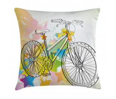 Abtract Colorful Bike Pillow Cover