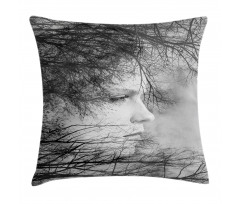 Woman and Trees Pillow Cover