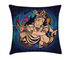 Traditional Woman Figure Pillow Cover