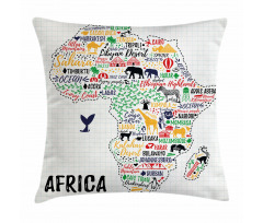 Continent Colored Pillow Cover