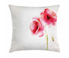 Red Poppies Vivid Spring Pillow Cover