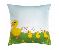 Mother Duck and Babies Pillow Cover