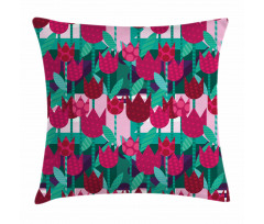 Abstract Tulips Flowers Pillow Cover
