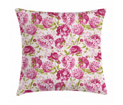Peonies and Leaf Floral Pillow Cover