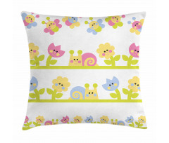 Colorful Cartoon Garden Pillow Cover