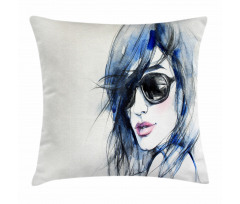 Watercolor Woman Image Pillow Cover