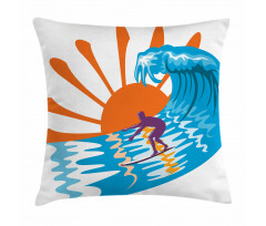 Hot Beach Vibes Surfer Pillow Cover
