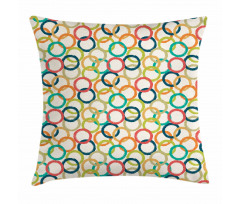 Colorful Doodle Circles Pillow Cover