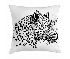 Jaguar Sketch Wildlife Pillow Cover