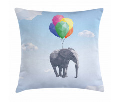 Elephant Baloons Sky Art Pillow Cover