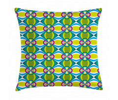 Floral Curvy Checked Pillow Cover