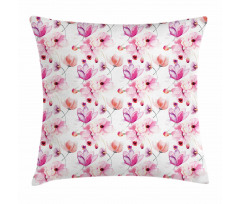 Watercolor Spring Blooms Pillow Cover