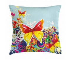 Nature Leaves Butterfly Pillow Cover