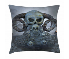 Scary Horns Graves Pillow Cover