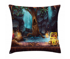 Cartoon Cave Treasure Pillow Cover