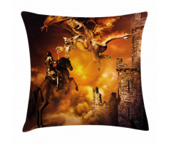 Knight on Horse Pillow Cover