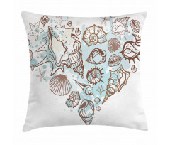 Scallop Starfish Whelk Pillow Cover