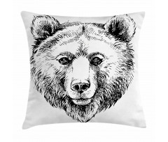 Grizzly Bear Ink Sketch Pillow Cover