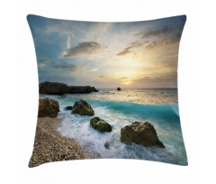 Seascape Sunrise Waves Pillow Cover