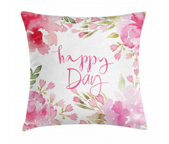 Watercolor Flowers Leaf Pillow Cover
