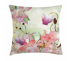Abstract Flowers Buds Pillow Cover