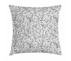 Sketch Flower Swirl Pillow Cover