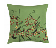 Retro Blooming Flowers Pillow Cover